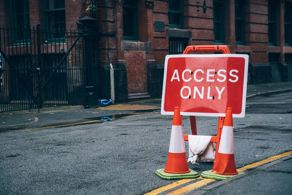 Temporary access structure supporting contractor-led site works.
